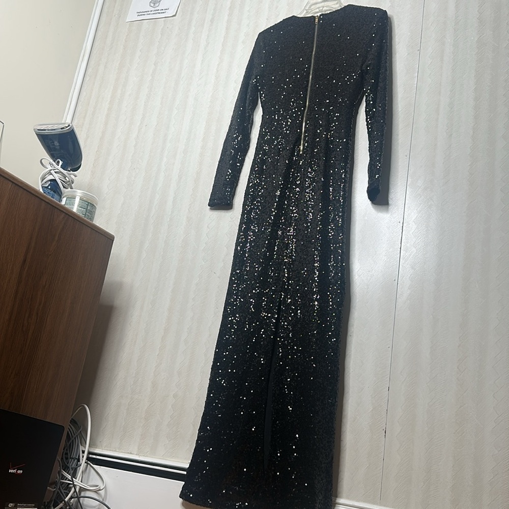 Charlotte Russe Emerald Sequin Long Sleeve Maxi Dress - Picture 8 of 8